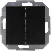 KOPP Athenis HK07 Inbouw Dubbele Wisselschakelaar Mat Zwart - thumbnail