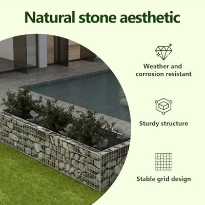 Gabion plantenbak verhoogd 270x90x50 cm staal - thumbnail