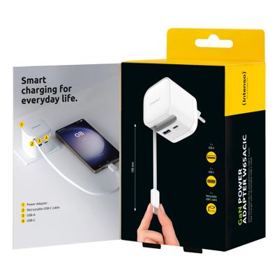 Intenso Intenso Power Adapter W65ACIC GaN white USB-oplader 65 W 1x USB-C Wit Thuis Intenso Intenso Power Adapter W65ACIC GaN white USB-oplader 65 W 1x USB-C Wit Thuis