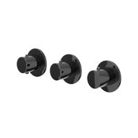 Afbouwdeel IVY Bond Inbouwthermostaat 2 Stopkranen Symmetry Met Ronde Rozetten Zwart Chroom PVD - thumbnail