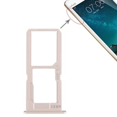 SIM-kaarthouder + SIM-kaarthouder / Micro SD-kaart lade voor Vivo V3Max (goud)