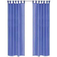 VidaXL Gordijnen voile 140x175 cm koningsblauw - thumbnail