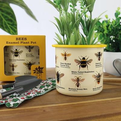 Gift Republic Bijen - Emaille Bloempot