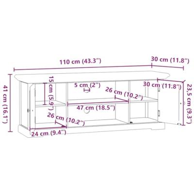 Tv-meubel 110x30x41 cm bewerkt hout wit Tv-meubel 110x30x41 cm bewerkt hout wit