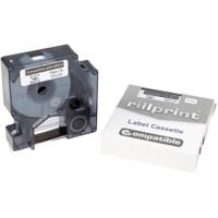 Rillprint compatible D1 tape voor Dymo 45013, 12 mm, zwart op wit - thumbnail