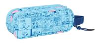 Pennenetui met 2 vakken Snoopy Love Licht Blauw 21 x 8 x 6 cm - thumbnail
