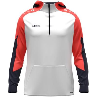 JAKO 6770 Sweater Met Kap Dynamic - Wit/Koraal/Marine - L