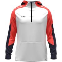 JAKO 6770 Sweater Met Kap Dynamic - Wit/Koraal/Marine - L - thumbnail