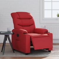 Fauteuil verstelbaar elektrisch kunstleer rood - thumbnail