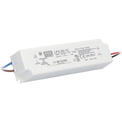 Meanwell LED transformator 12V - 36 Watt - 3A - LED trafo - IP67 waterdicht voor buiten
