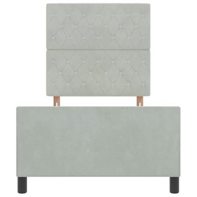 Bedframe met hoofdeinde Lichtgrijs 90 x 190 cm Fluweel