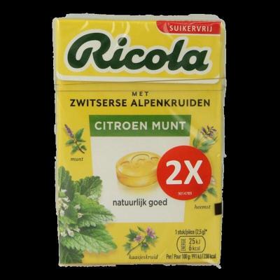 Ricola Keelpastilles Citroen Munt Suikervrij Ricola Keelpastilles Citroen Munt Suikervrij