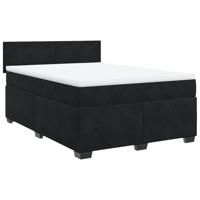 Boxspring met matras fluweel zwart 140x190 cm - thumbnail