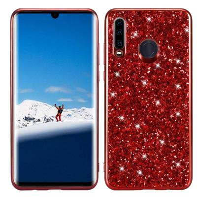 Glitter poeder schokbestendig TPU Case voor Huawei P30 Lite/Nova 4e (rood) Glitter poeder schokbestendig TPU Case voor Huawei P30 Lite/Nova 4e (rood)