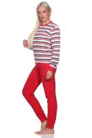 N dames pyjama badstof - Stripes - Warme winter pyjama - thumbnail