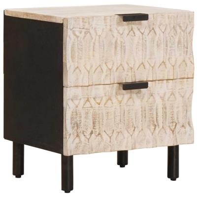 Nachtkastje met lade Wit 40 x 33,5 x 46 cm Massief Mango Hout