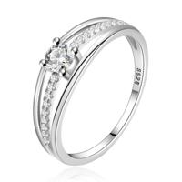 Elenza .925 Zilveren Ring met Vierkante Baguette Zirkonia-18mm - thumbnail