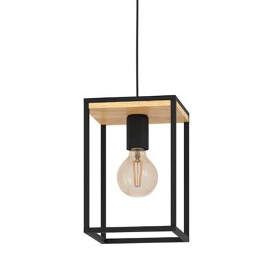 Eglo Landelijke hanglampLibertad zwart met hout - 99795