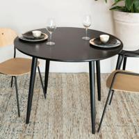 ZILT Ronde Eettafel 'Memo' Eikenhout, 100cm, kleur Zwart - thumbnail