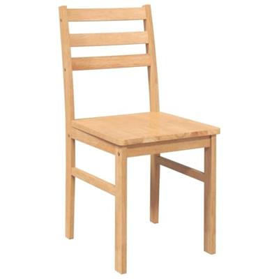 Eetkamerstoelen 2 st massief hout rubber