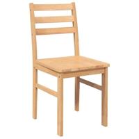 Eetkamerstoelen 2 st massief hout rubber - thumbnail