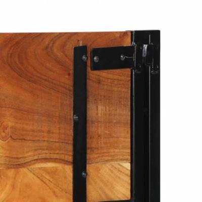 Hoofdeinde 120 cm massief hout acacia en ijzer
