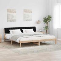 Bedframe Bruin en zwart 200 x 200 cm Massief grenenhout - thumbnail