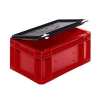 LA-KA-PE Deksel | L300xB200mm zwart | PP | passend voor transport-stapelkratten | 4 stuks - TK/D300 TK/D300 - thumbnail