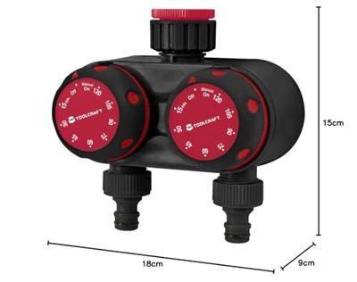 TOOLCRAFT 2302367 Besproeiingsbesturing Bewateringstimer Duo