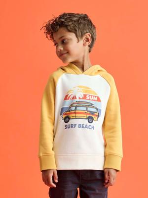 Jongenssweater met surfmotief geel