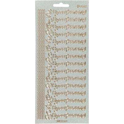 Creativ Company Stickers, hyvaa pääsiäistä, vel 10x23 cm, goud, 1 vel