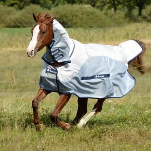 Bucas Buzz-off Rain full neck zilver maat:155 / 6'7