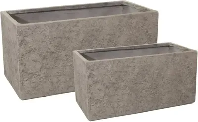 Mega Collections Bloemenpot Bigular Sand - Clayfibre - L60 x B30 x H30cm - Zand