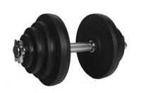 RS Sports Dumbellset l Halterset met gewichten l Totaal 20 kg l 1 stang - thumbnail