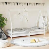 Kinderbedframe 80x200 cm massief grenenhout wit - thumbnail