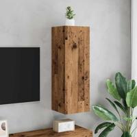 Tv-meubel 30,5x30x90 cm bewerkt hout oud houtkleurig - thumbnail