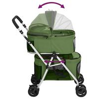 VidaXL Hondenwagen 2-laags inklapbaar 83x48x97 cm oxford stof groen - thumbnail