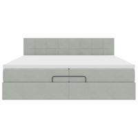 Ottoman bed met matras 200x200 cm fluweel lichtgrijs - thumbnail