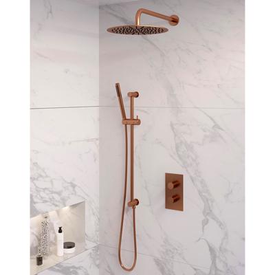 Inbouw Regendouche Set Brauer Copper Edition Gebogen Wanduitloop Ronde Hoofddouche 30 cm Met Glijstang Koper Brauer