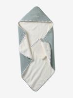 Cadeausets: badjas met omkeerbare capuchon en washandje ENVIE DE FRAISE saliegroen - thumbnail