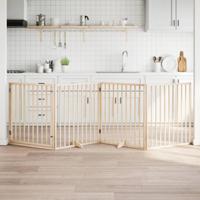 Hondenhek inklapbaar met deur 4 panelen 320 cm populierenhout - thumbnail