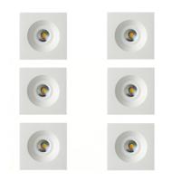 Set van 6 Ivy Inbouwspot Vierkant Wit - thumbnail