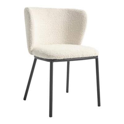 Kave Home Eetkamerstoel 'Ciselia' Bouclé, kleur Wit