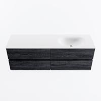 MONDIAZ VICA 150cm badmeubel onderkast Antracite 4 lades. Wastafel MOON rechts 1 kraangat, kleur Talc. - thumbnail