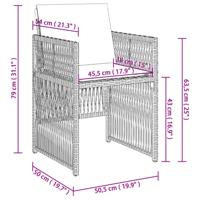 5-delige Tuinset met kussens poly rattan bruin - thumbnail