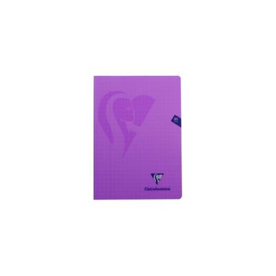 Clairefontaine schrift mimesys voor ft A4, 80 bladzijden, kaft in PP, geruit 10 mm, geassorteerde kleuren