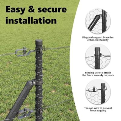 VidaXL Afrasteringspaal grijs 10 x 0,6 m (36 mm gaas) staal en pvc