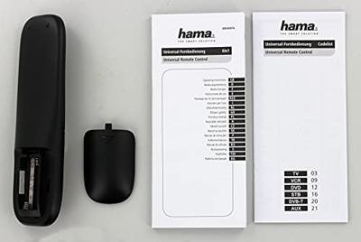 Hama 00040074 IR Draadloos Druk op de knoppen Zwarte Afstandsbediening - Afstandsbediening (DVD/Blu-ray, STB, TV, VCR, IR Draadloos, Druk op de knoppen, Zwart)