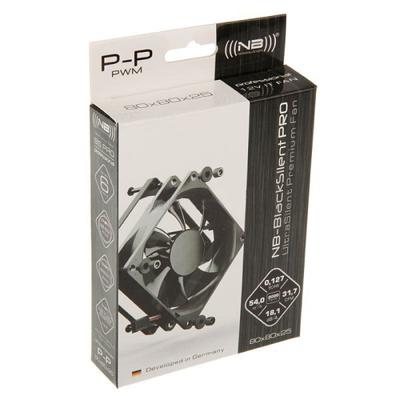 NoiseBlocker BlackSilent Pro P-P PC-ventilator Zwart (b x h x d) 80 x 80 x 25 mm NoiseBlocker BlackSilent Pro P-P PC-ventilator Zwart (b x h x d) 80 x 80 x 25 mm