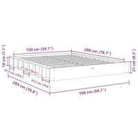 Bedframe zonder matras 150x200 cm massief hout eiken - thumbnail